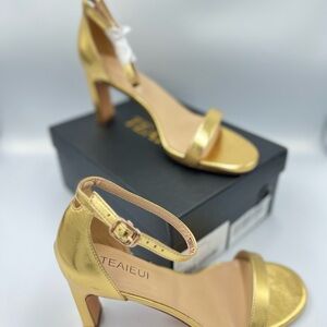 Gold Women's Strappy Heels